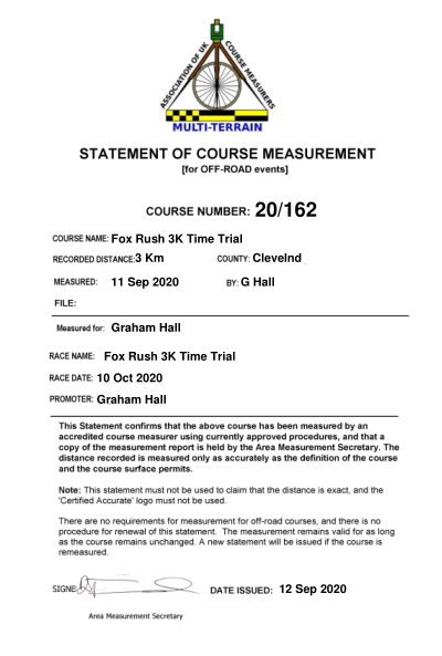 fox rush measurement